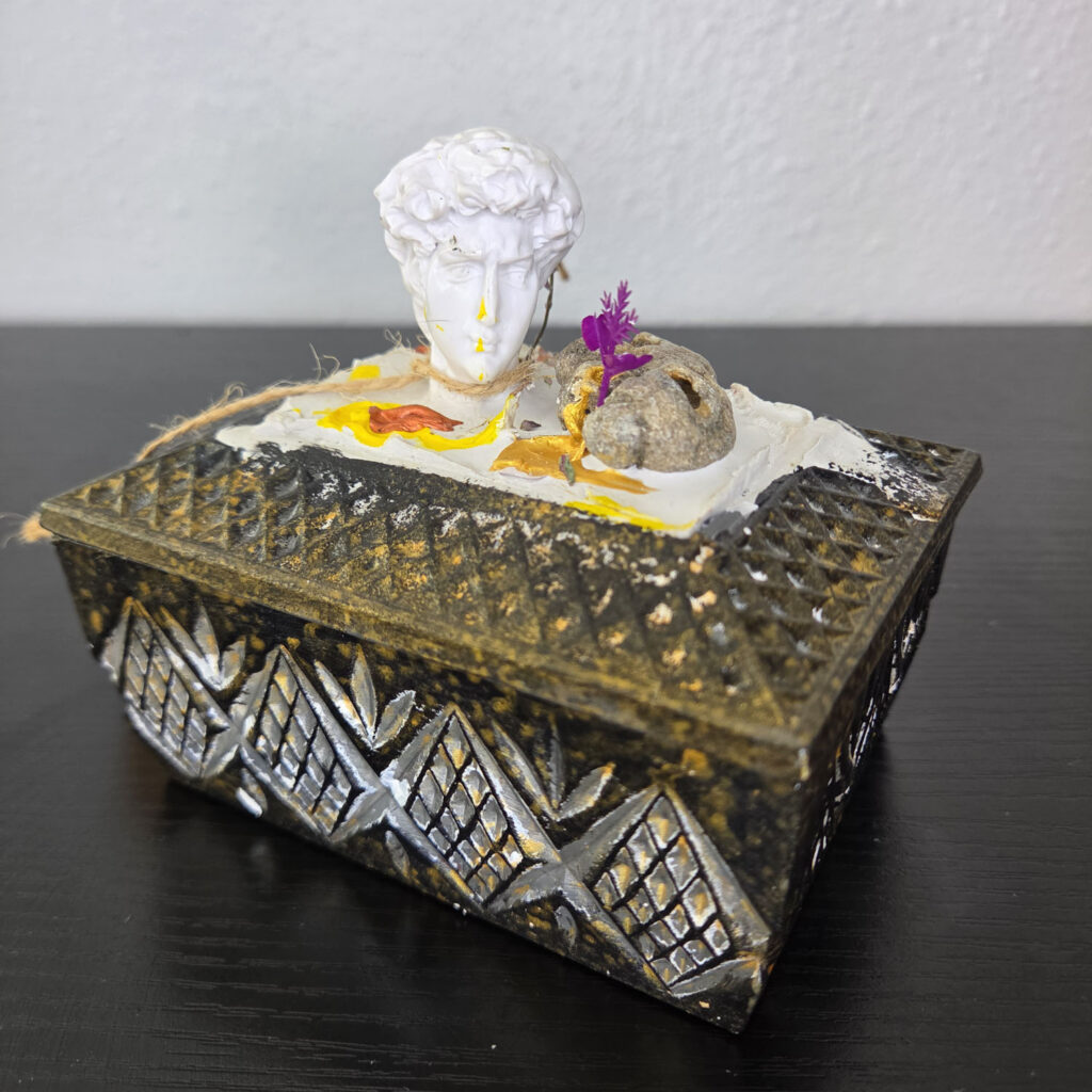 Eclectic Recycled Artisan Decorative Glass Box #01
