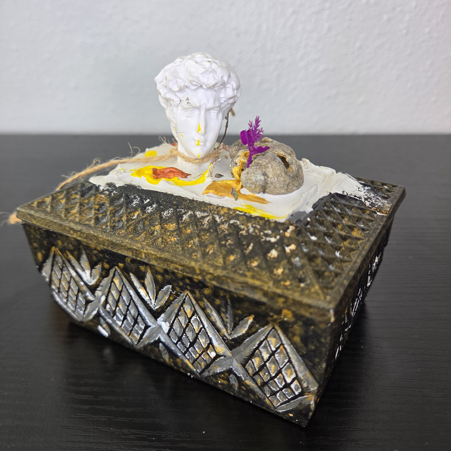 Eclectic Recycled Artisan Decorative Glass Box #01 - Image 1